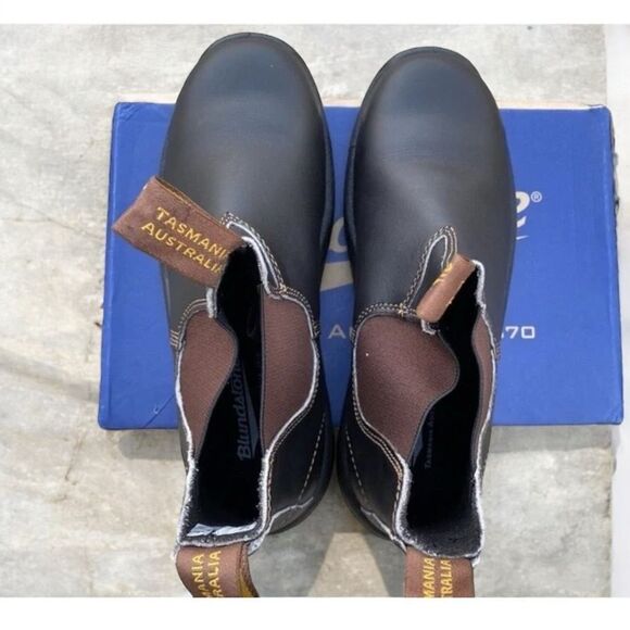 BLUNDSTONE 172 Leather Safety Work Chelsea Boot Stout Brown AUS 10.5 US Men 11.5 - Picture 14 of 16